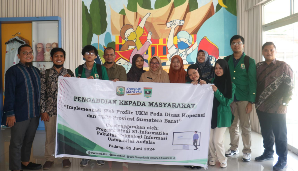 Dosen dan Mahasiswa Prodi S1 Informatika UNAND Laksanakan Pengabdian Masyarakat dengan Implementasi Web Profile UKM pengabdian dosen dan mahasiswa informatika ke plut kumkm sumbar